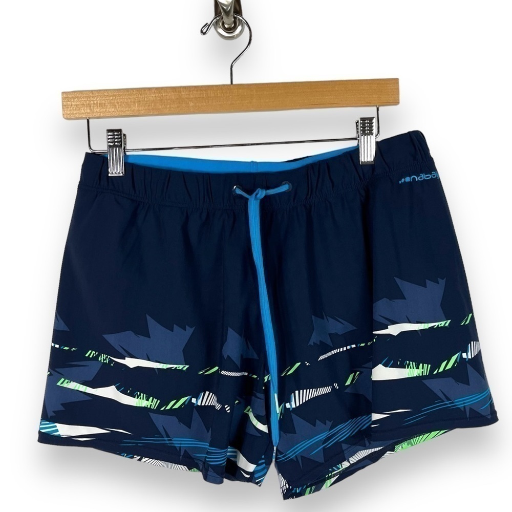 4 for $20 SALE! Nabaiji Mens Swim Trunks Shorts Swimsuit, Blue Multi, Size S